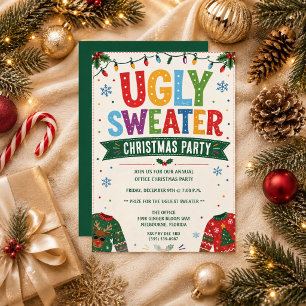 Invitación Fiesta de Navidad con Jersey Feo de las Fiestas