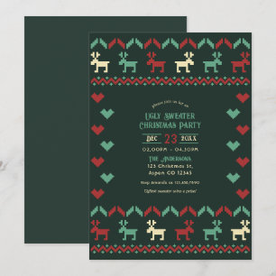 Invitación Fiesta de Navidad con jersey feo de muérdago de me