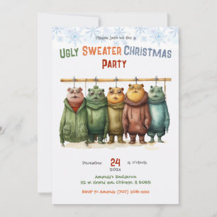 Invitación Fiesta de Navidad con Jersey Feo Personalizado