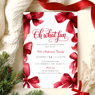Invitación Fiesta de Navidad con Lazo
