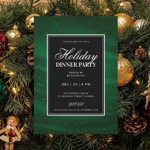 Invitación Fiesta de Navidad con lentejuelas negras y verdes