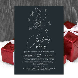 Invitación Fiesta de Navidad con letra elegante moderna chic