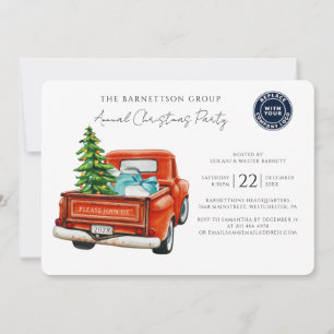 Invitación Fiesta de Navidad con logotipo comercial personali