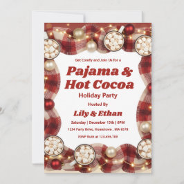 Invitación Fiesta de Navidad con Pijama Personalizada y Choco