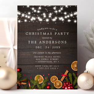 Invitación Fiesta de Navidad con rodaja de naranja y canela d