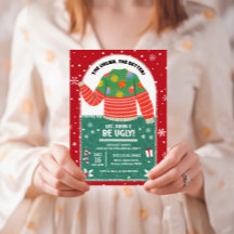 Fiesta de Navidad con suéteres feos divertidos