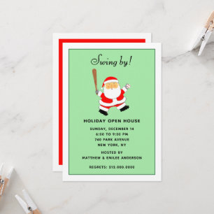 Invitación Fiesta de Navidad con tema de béisbol