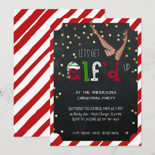 Invitación Fiesta de Navidad con tema de duendes