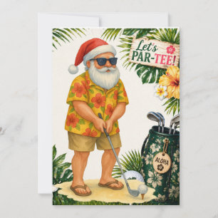 Invitación Fiesta de Navidad con tema de Golf Hawaii