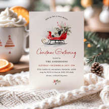 Fiesta de Navidad con Trineo Rojo Vintage en Acuar