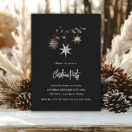 Invitación Fiesta de Navidad con Verde y Blanco y Negro Acoge