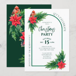 Invitación Fiesta de Navidad con Verdor Elegante