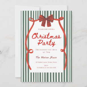 Invitación Fiesta de Navidad coqueta roja dibujada a mano cap