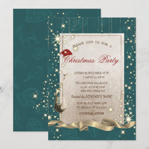 Invitación Fiesta de Navidad Corporativa Brillante, Vidrio, V