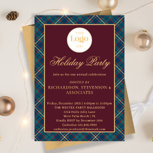 Invitación Fiesta de Navidad corporativa con logotipo persona