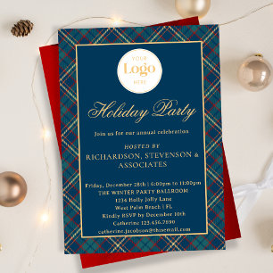 Invitación Fiesta de Navidad corporativa con logotipo persona