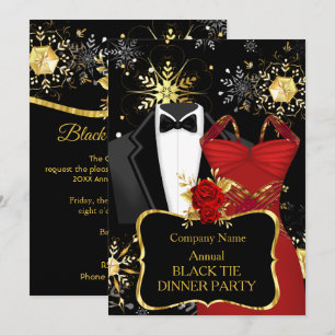 Invitación Fiesta de Navidad Corporativa de Gala de Corbata N