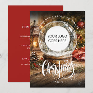 Invitación Fiesta de Navidad Corporativa de Globo de Nieve de