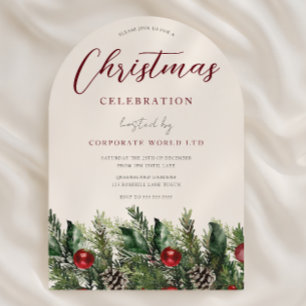 Invitación Fiesta de Navidad Corporativa de Oficina Festiva