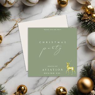 Invitación Fiesta de Navidad Corporativa Minimalista Reno