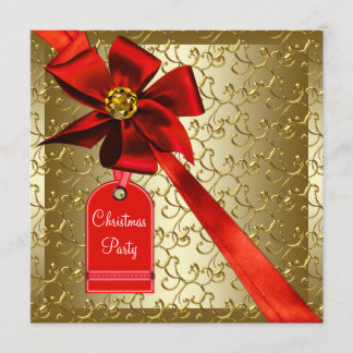 Invitación Fiesta de Navidad corporativa Red Gold