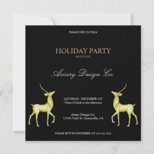 Invitación Fiesta de Navidad Corporativa Reno Ciervo Minimali