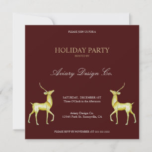 Invitación Fiesta de Navidad Corporativa Reno Minimalista