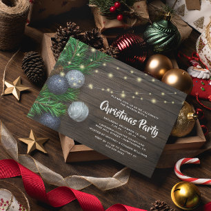 Invitación Fiesta de Navidad Corporativa Rústica Chic