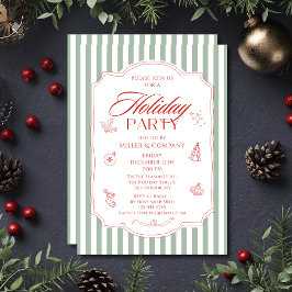 Invitación Fiesta de Navidad Corporativa Verde y Roja