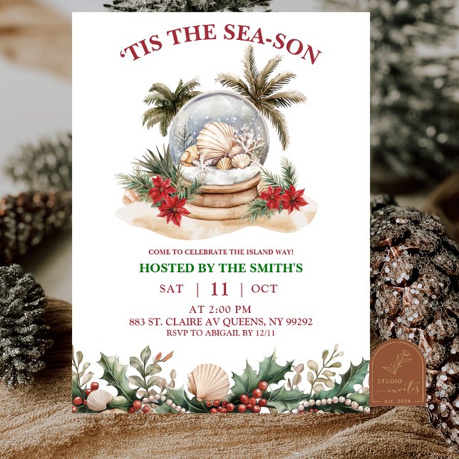 Invitación Fiesta de Navidad Costera de Invierno (Subido por el creador)