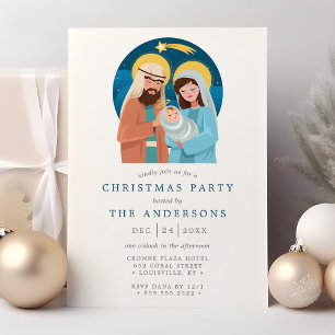 Invitación Fiesta de Navidad Cristiana de la Natividad de Man