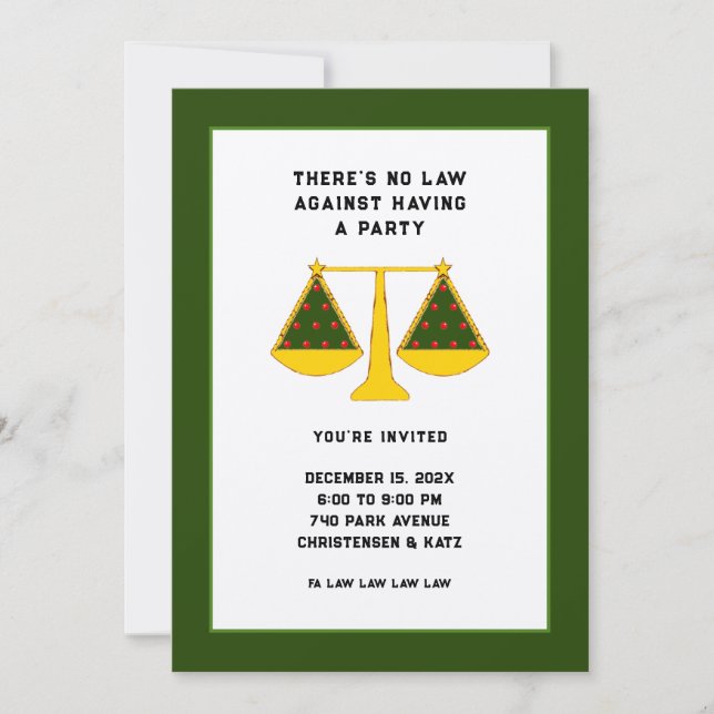 Invitación Fiesta de Navidad de abogados (Anverso)