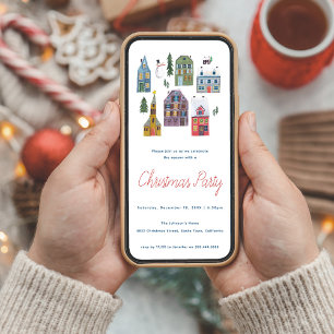 Invitación Fiesta de Navidad de Aldea Invernal Nórdica Minima