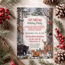 Fiesta de Navidad de Animales del Bosque Acogedor