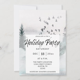 Invitación Fiesta de Navidad de Árboles de Invierno