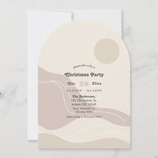 Invitación Fiesta de Navidad de Arquitectura Moderna Abstract (Anverso)