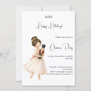 Invitación Fiesta de Navidad de Bailarina Cascanueces