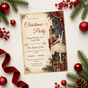 Invitación Fiesta de Navidad de Bailarina de Cascanueces Vint