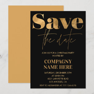 Invitación Fiesta de Navidad de Black Gold Company Guarde la
