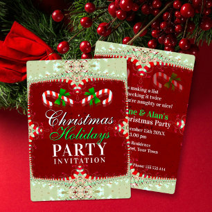 Invitación Fiesta de Navidad de Caramelo de Caña