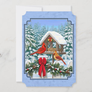 Invitación Fiesta de Navidad de Cardenales Azul