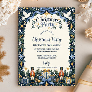 Invitación Fiesta de Navidad de Cascanueces Navy