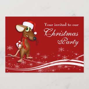 Invitación Fiesta de Navidad de Christmas Mouse Company