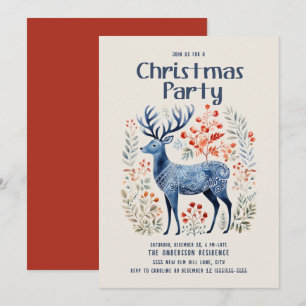 Invitación Fiesta de Navidad de Ciervos Nórdicos Escandinavos