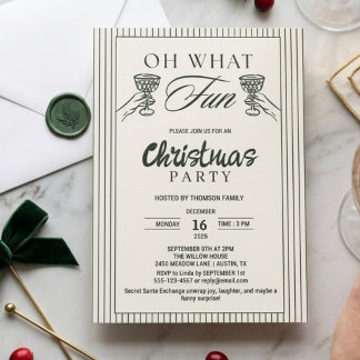 Invitación Fiesta de Navidad de Cóctel Divertida Oh Qué Diver