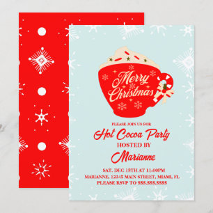 Invitación Fiesta de Navidad de Copo de Nieve de Cacao Calien