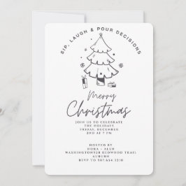 INVITACIÓN FIESTA DE NAVIDAD DE DECISIONES DE BEBER, REÍR Y S
