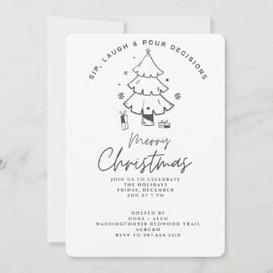 INVITACIÓN FIESTA DE NAVIDAD DE DECISIONES DE BEBER, REÍR Y S