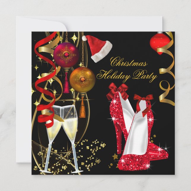 Invitación Fiesta de Navidad de empresa Champán (Anverso)