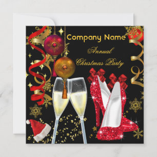 Invitación Fiesta de Navidad de Empresa Champán Tacones
